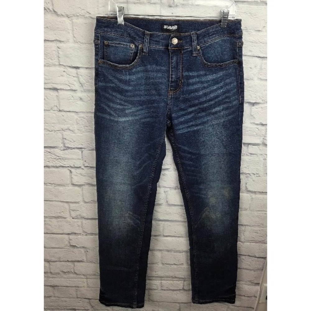 Crash Men's Jeans Blue Dark Wash 32X34 Straight Leg Stretch Mid Rise Denim